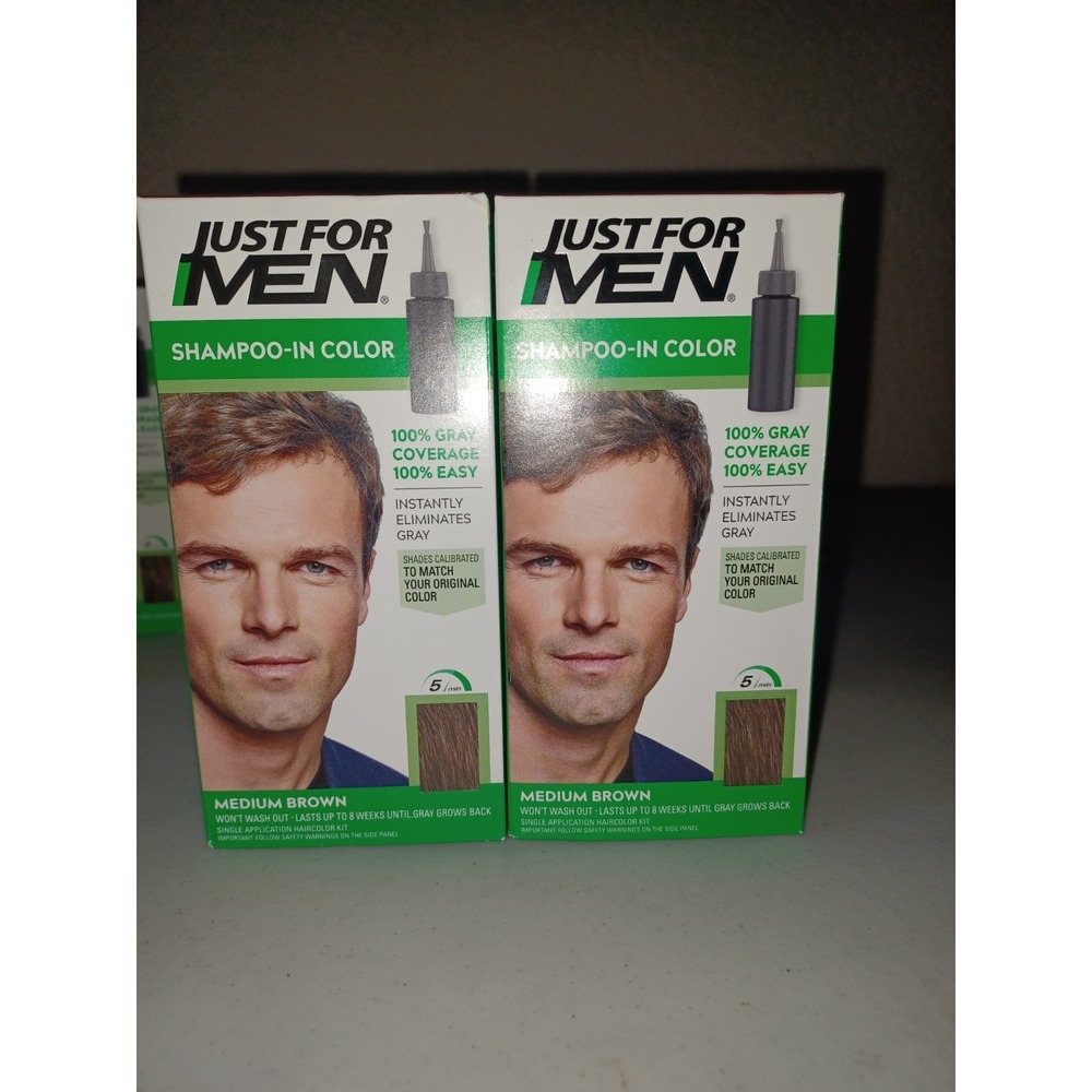 2 Pack Just For Men Shampoo-In Hair Color - Medium Brown